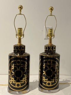Pair of Hollywood Regency Table Lamps Style of James Mont