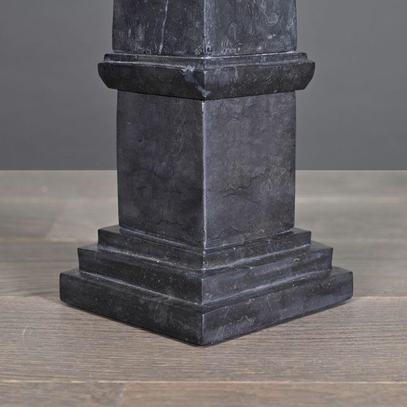 French Pair of Black and Grey Marble Obelisks in the Napoleon III Style, 20th Century. For Sale