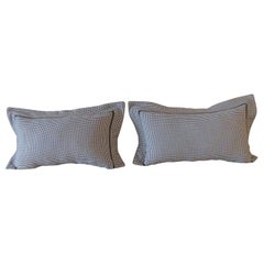 Pair of Black and White Houndstooth Pattern Modern Lumbar Decorative Pillows