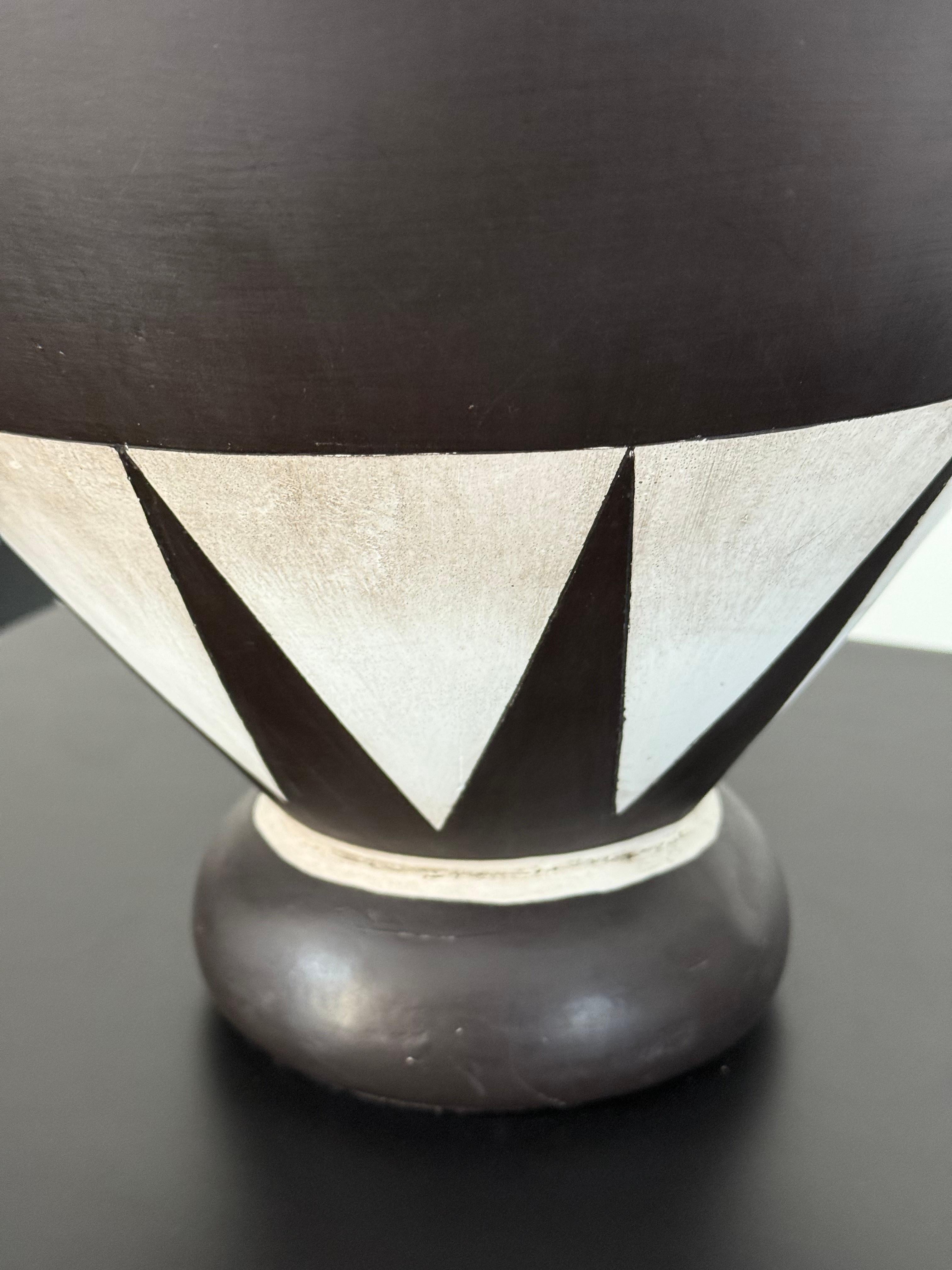 Pair of Black and White Panathenaic-Style Amphoras on Custom Bases For Sale 2