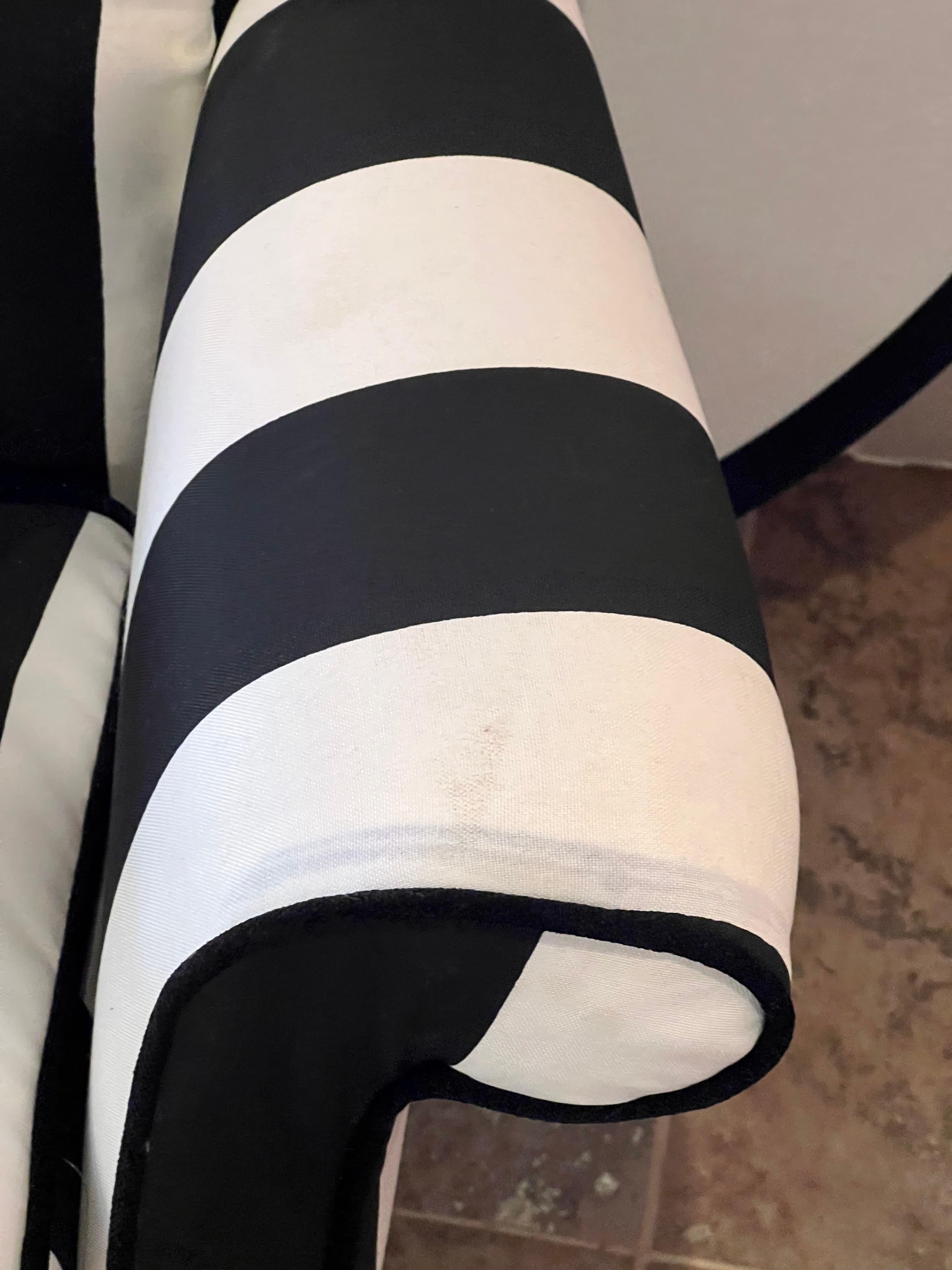 black and white striped armchair