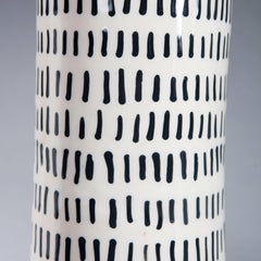 Pair of Black and White Studio Pottery Vases