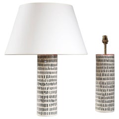 Pair of Black and White Studio Pottery Vases Pair of Black and White Studio Pottery Vases