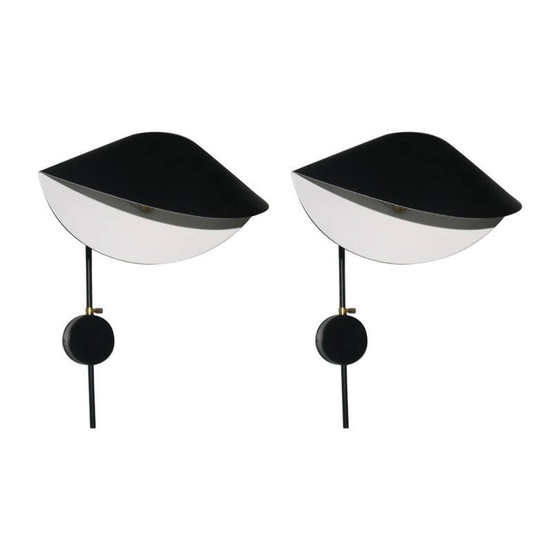 Pair of Black Antony Sconces by Serge Mouille - IN STOCK! For Sale