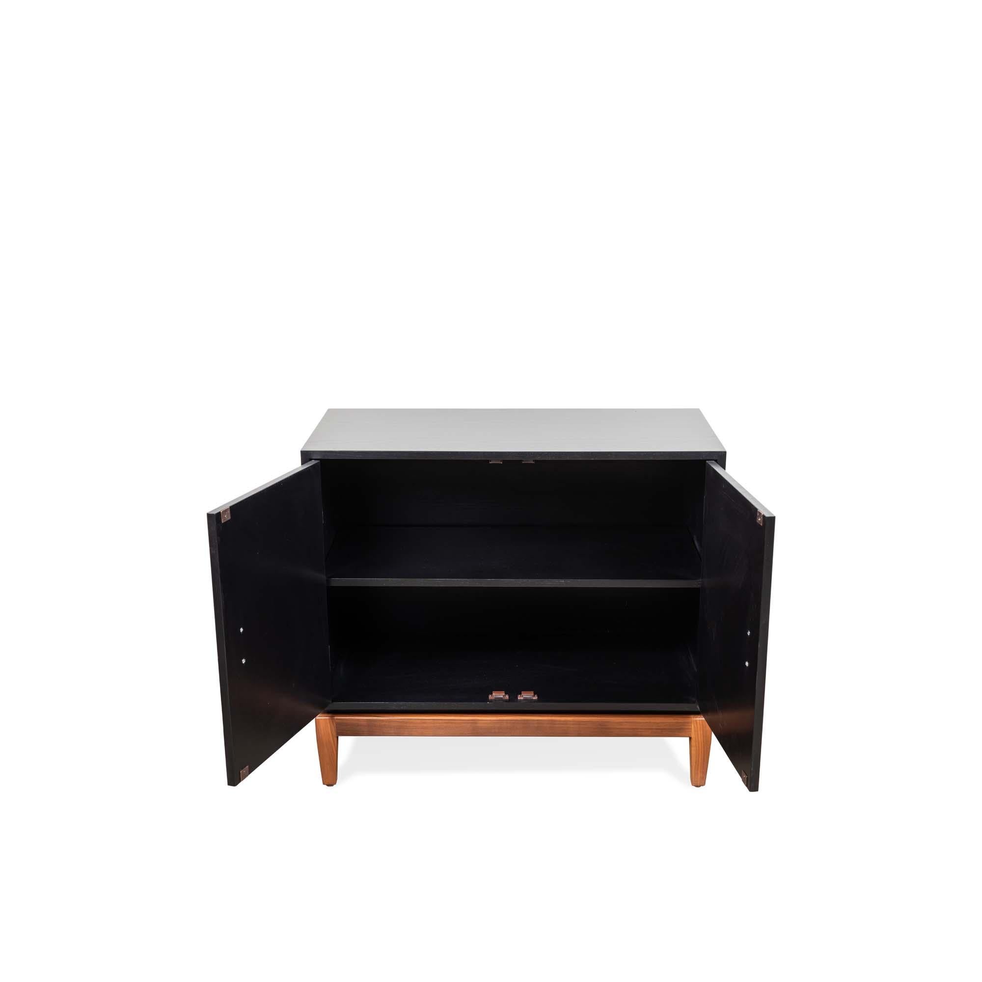 Mid-Century Modern Pair of Black Arcadia Side Chests by Lawson-Fenning