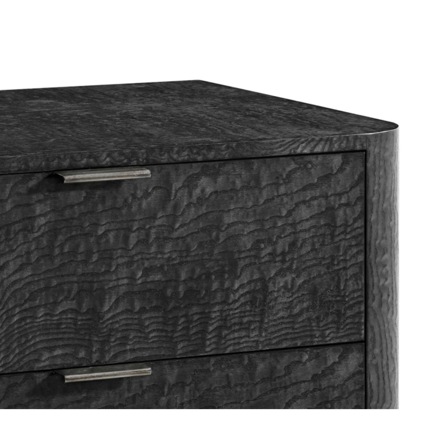 Pair of Black Art Deco 3 Drawer Nightstands In New Condition For Sale In Westwood, NJ