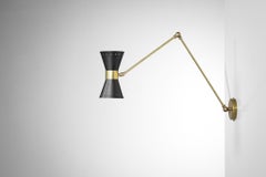 Black Articulated Modern Italian Sconces Design Stilnovo Noa Brass ML137
