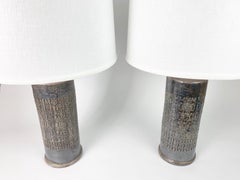 Pair of Black Bitossi Lamps, Italy, 1970