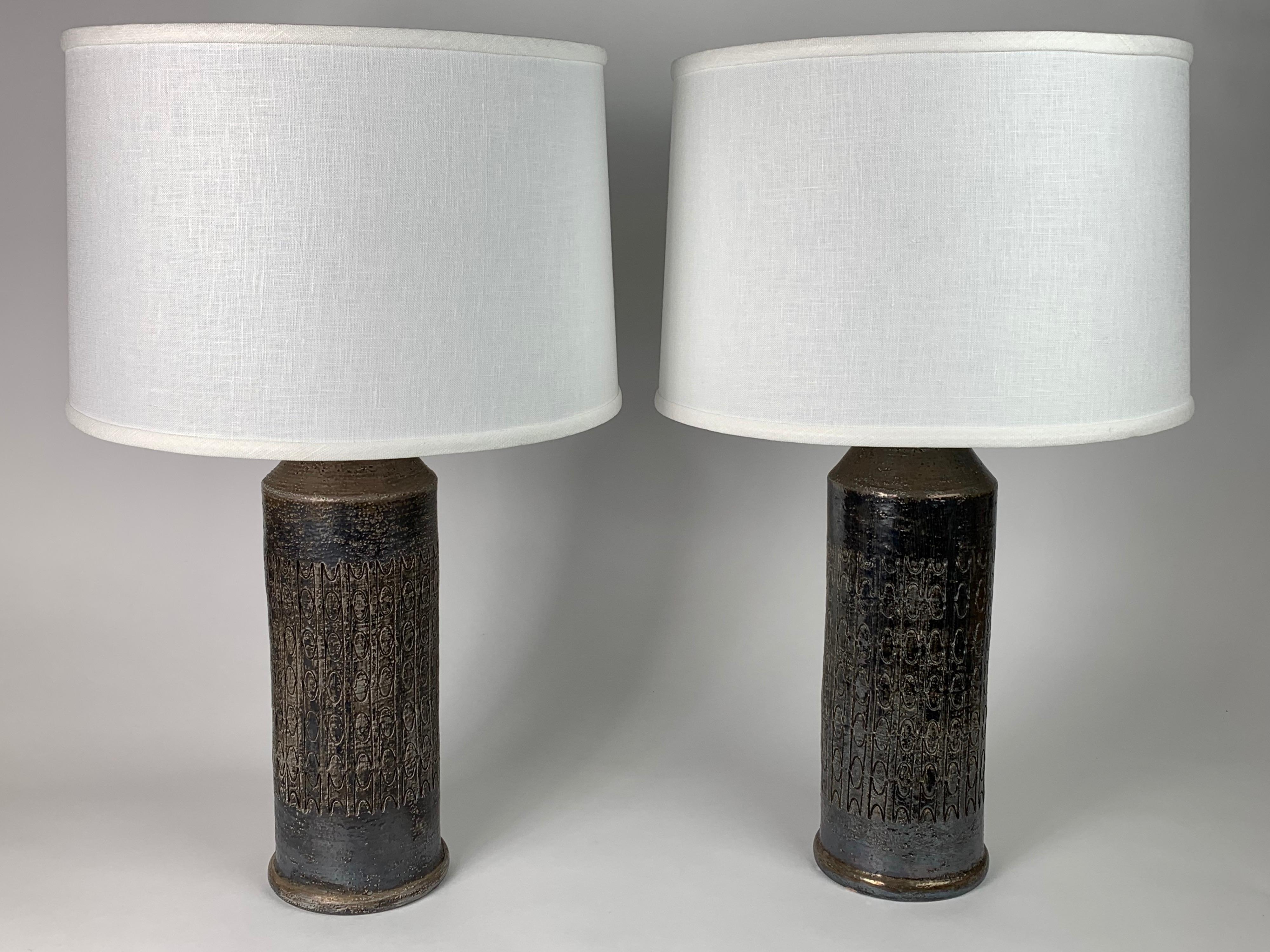 Pair of Black Bitossi Lamps, Italy, 1970 In Good Condition For Sale In Bronx, NY