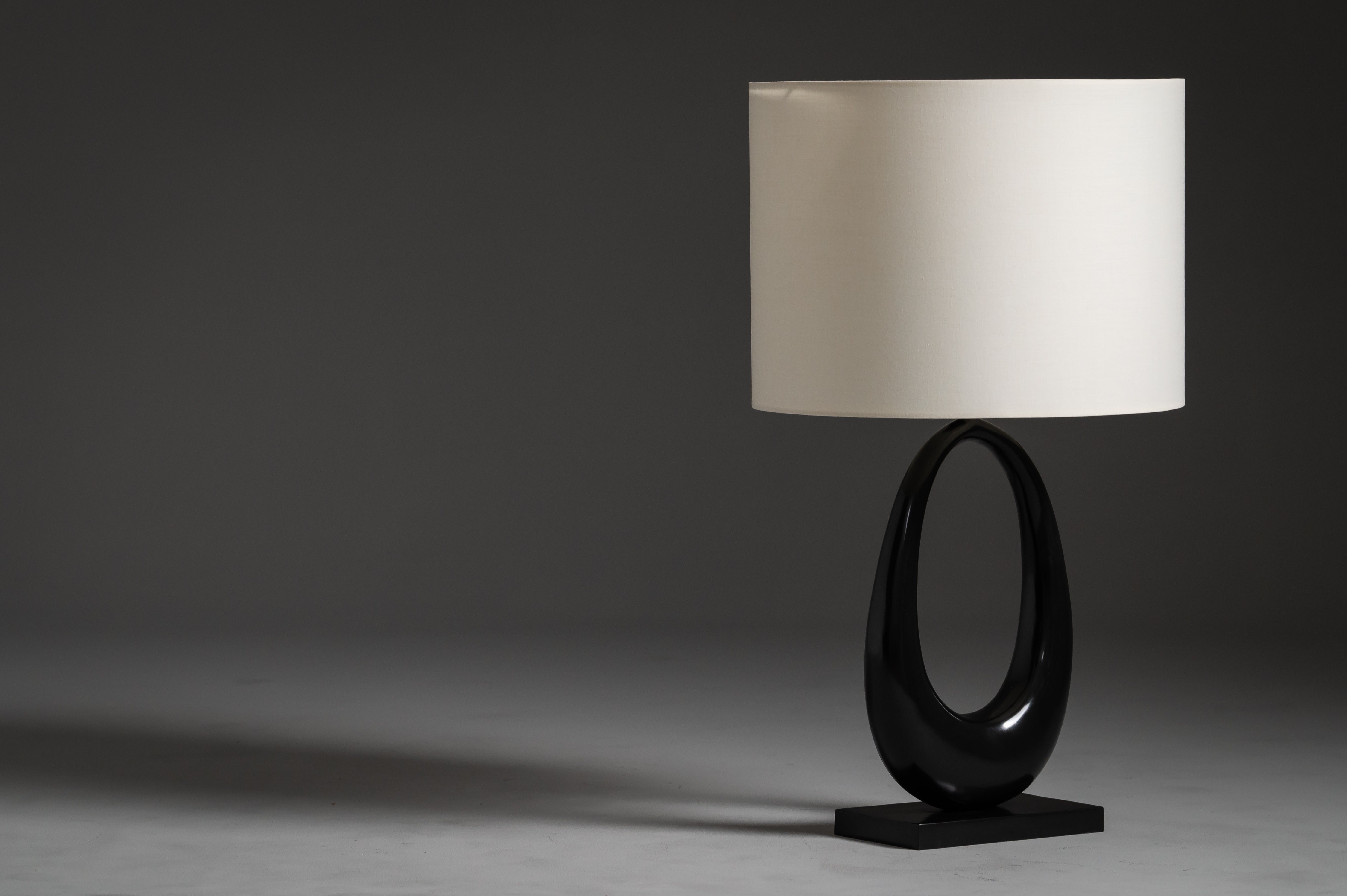 Pair of Large Black Cast-Bronze "Jewel" Table Lamps by Elan Atelier IN STOCK