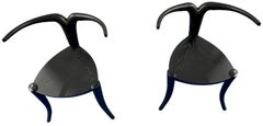 Pair of Black Carved and Painted Nyala Style Chairs