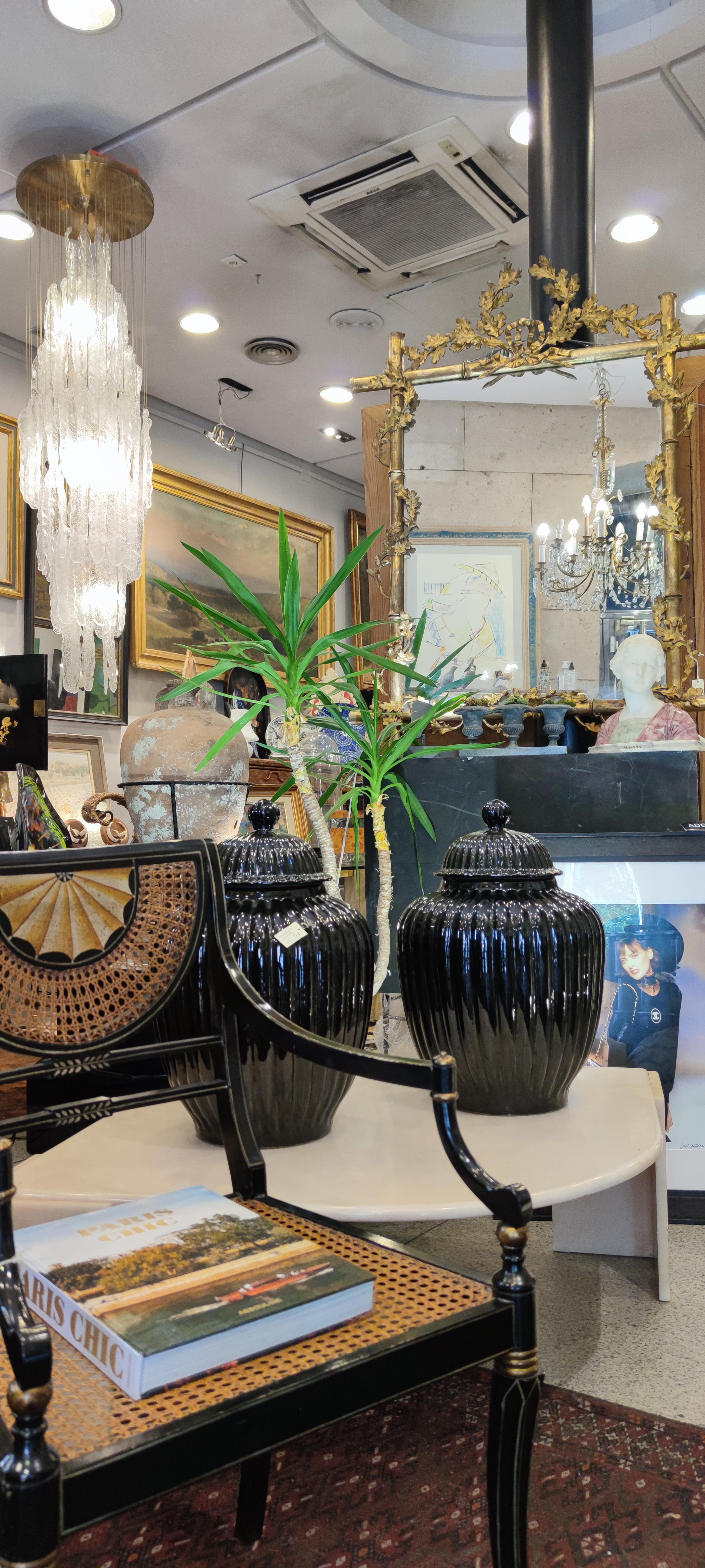 Pair of Black Ceramic Italian Vases, Bucaros, Centerpieces For Sale 10