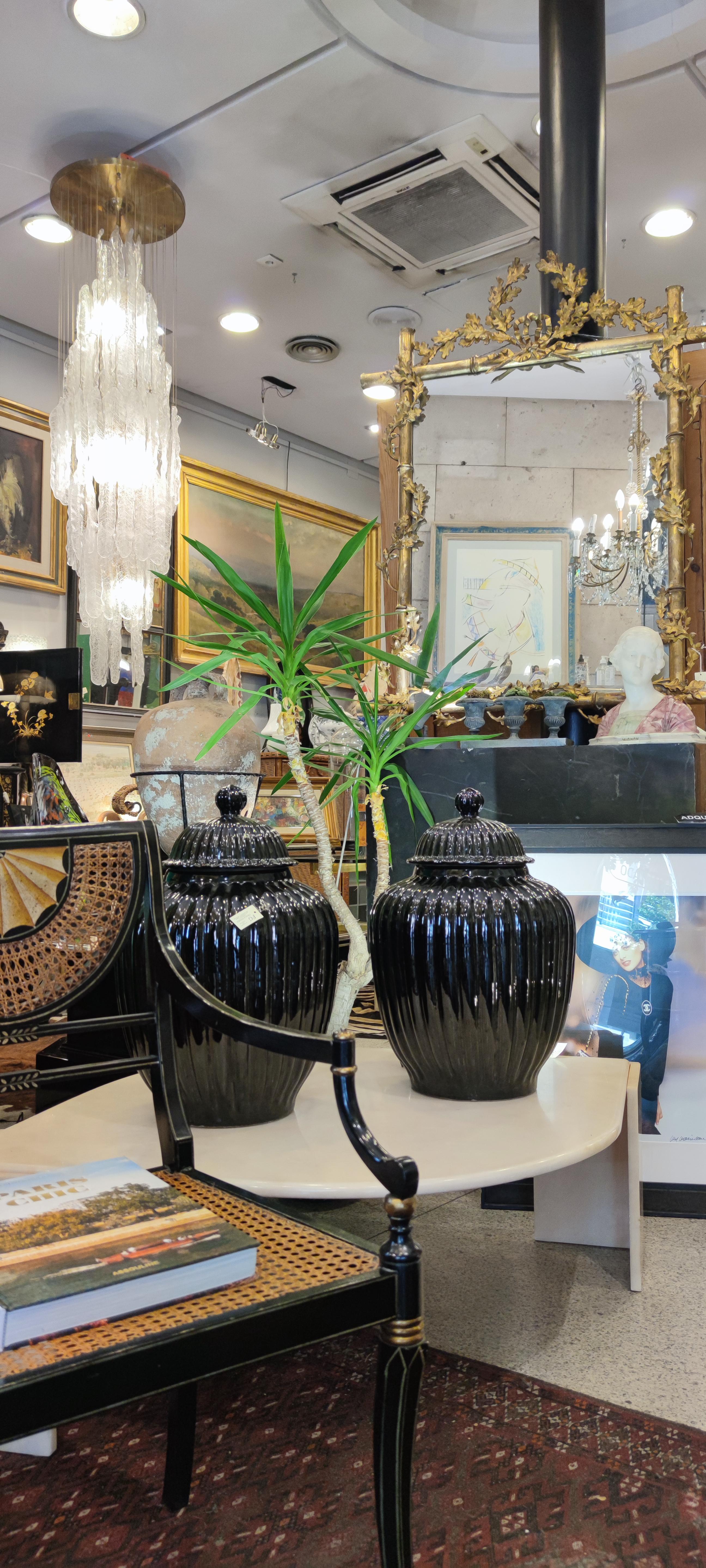 Pair of Black Ceramic Italian Vases, Bucaros, Centerpieces For Sale 11