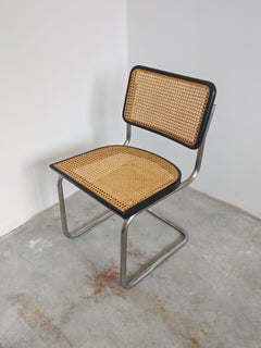 Pair of Black Cesca Chairs by Marcel Breuer attr. to Gavina, Italy 1960s