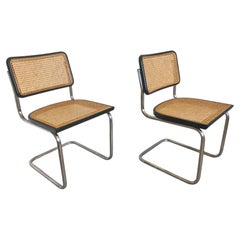 Pair of Black Cesca Chairs by Marcel Breuer attr. to Gavina, Italy 1960s