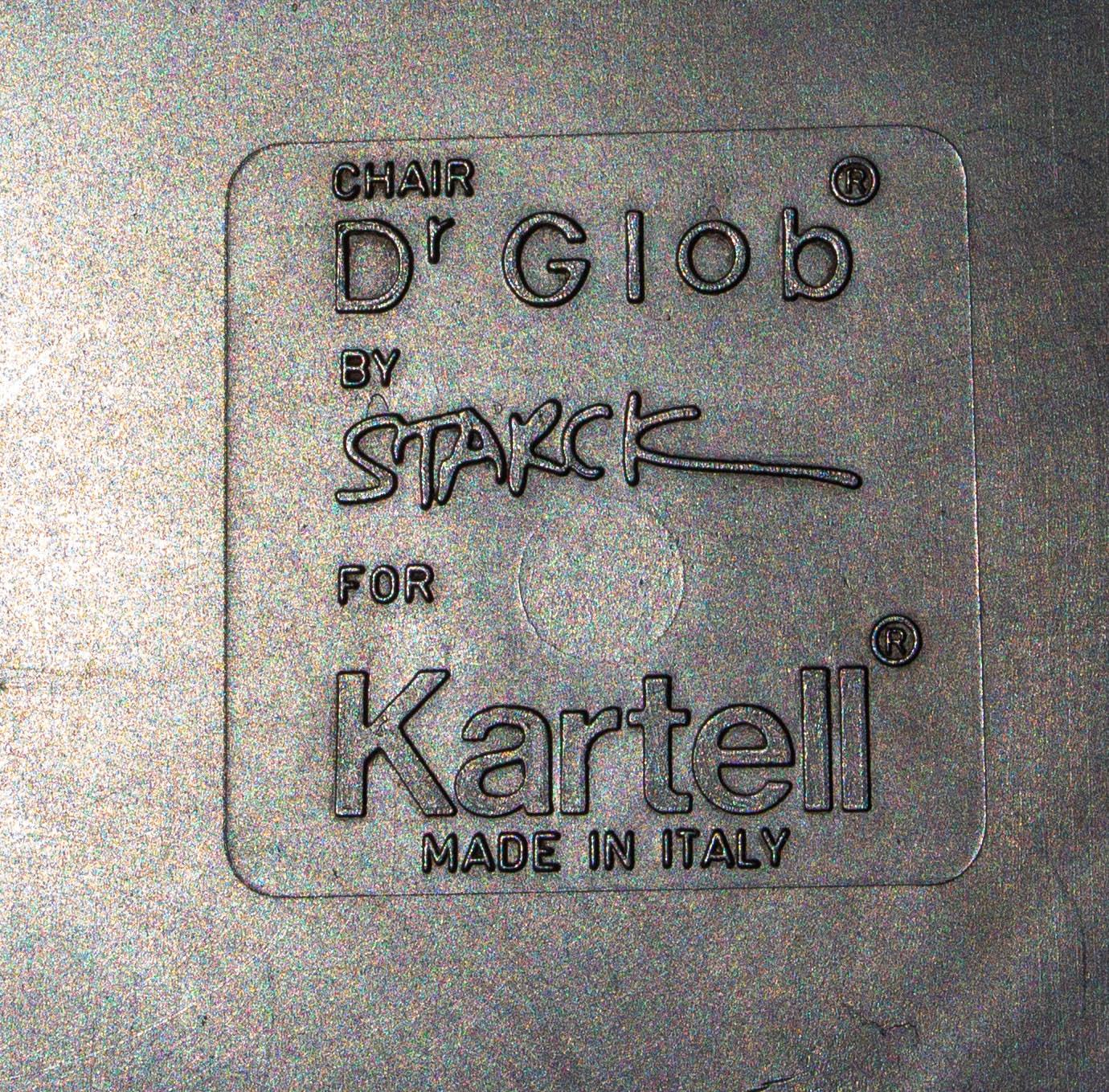 Paar schwarze Stühle Dr. Glob von Philippe Starck für Kartell, um 1980 im Angebot 8