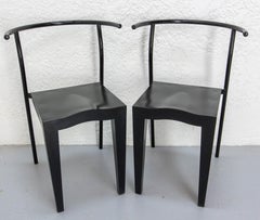 Pareja de sillas negras Dr Glob de Philippe Starck para Kartell, hacia 1980