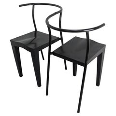 Pair of Black Chairs Dr Glob of Philippe Starck for Kartell, circa 1980