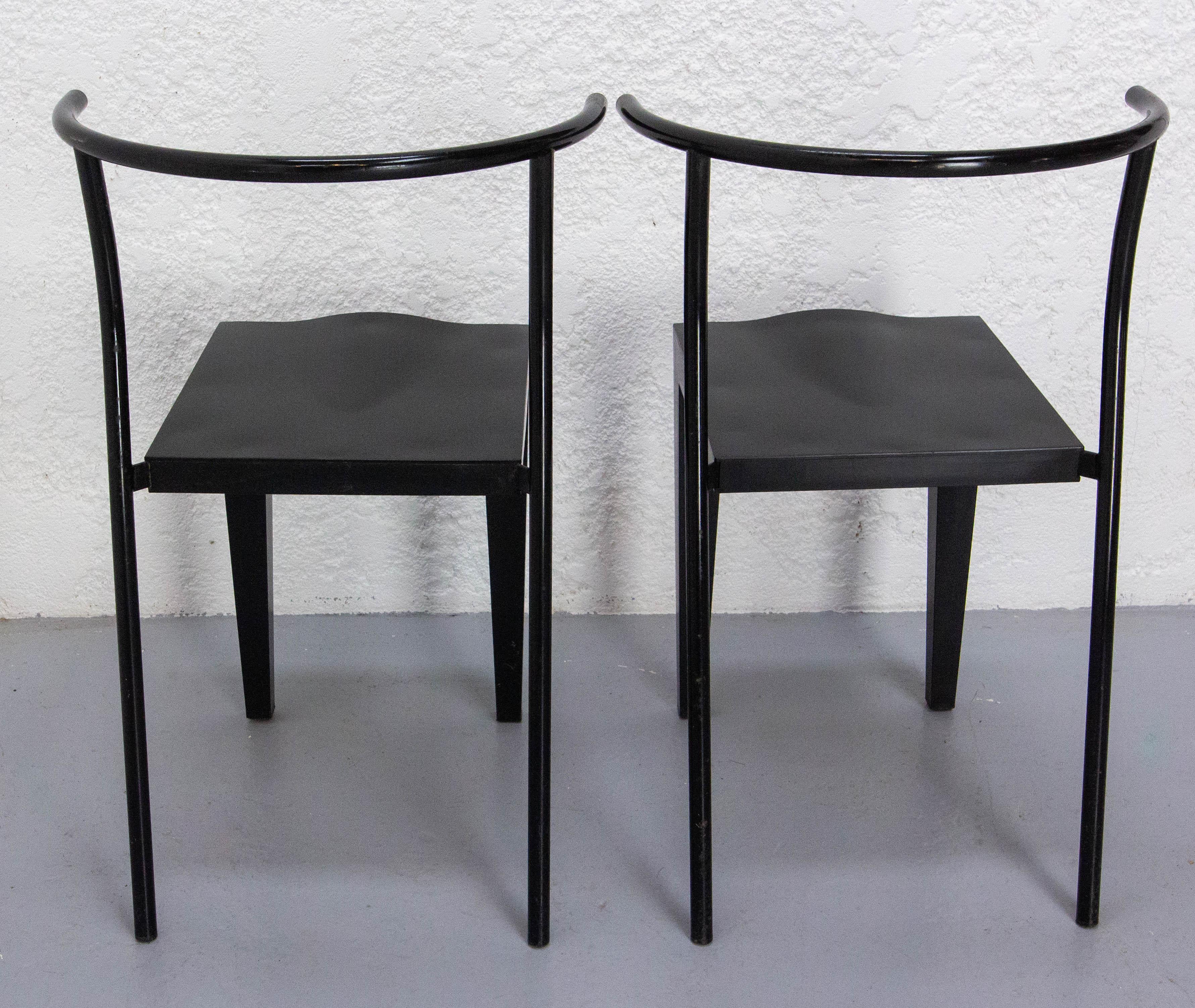Paar schwarze Stühle Dr. Glob von Philippe Starck für Kartell, um 1980 im Angebot 2