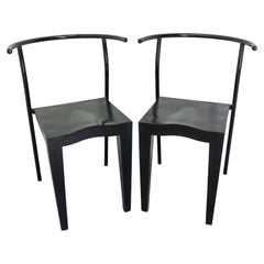 Pareja de sillas negras Dr Glob de Philippe Starck para Kartell, hacia 1980