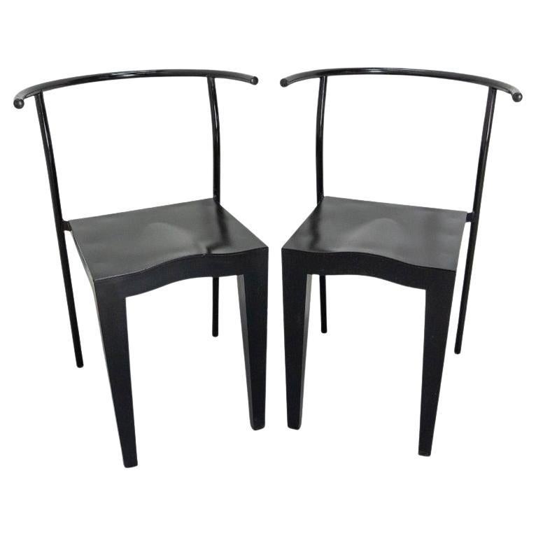 Paar schwarze Stühle Dr. Glob von Philippe Starck für Kartell, um 1980