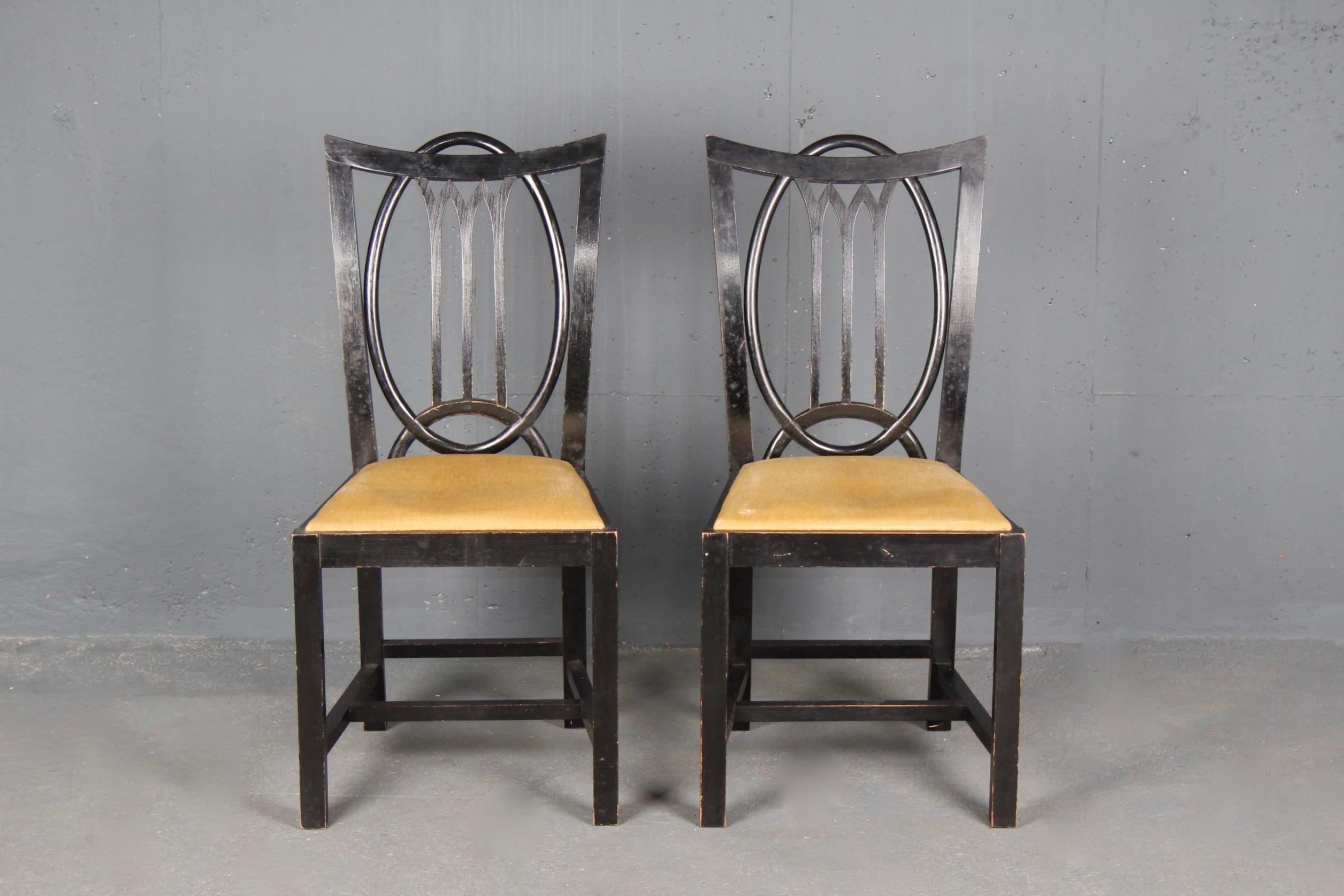 European Pair of Black Chairs