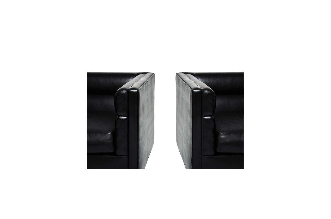 Paar schwarze „Channel“-Stühle entworfen von Roger Sprunger für Dunbar im Zustand „Hervorragend“ im Angebot in Dallas, TX