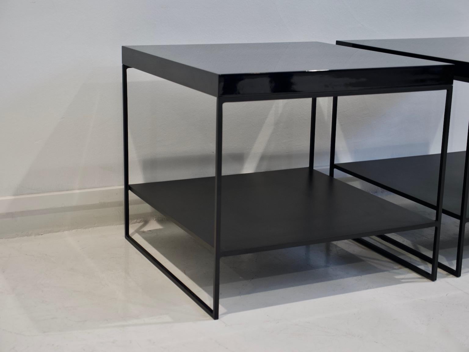Modern Pair of Black Console Tables by Rodolfo Dordoni for Minotti