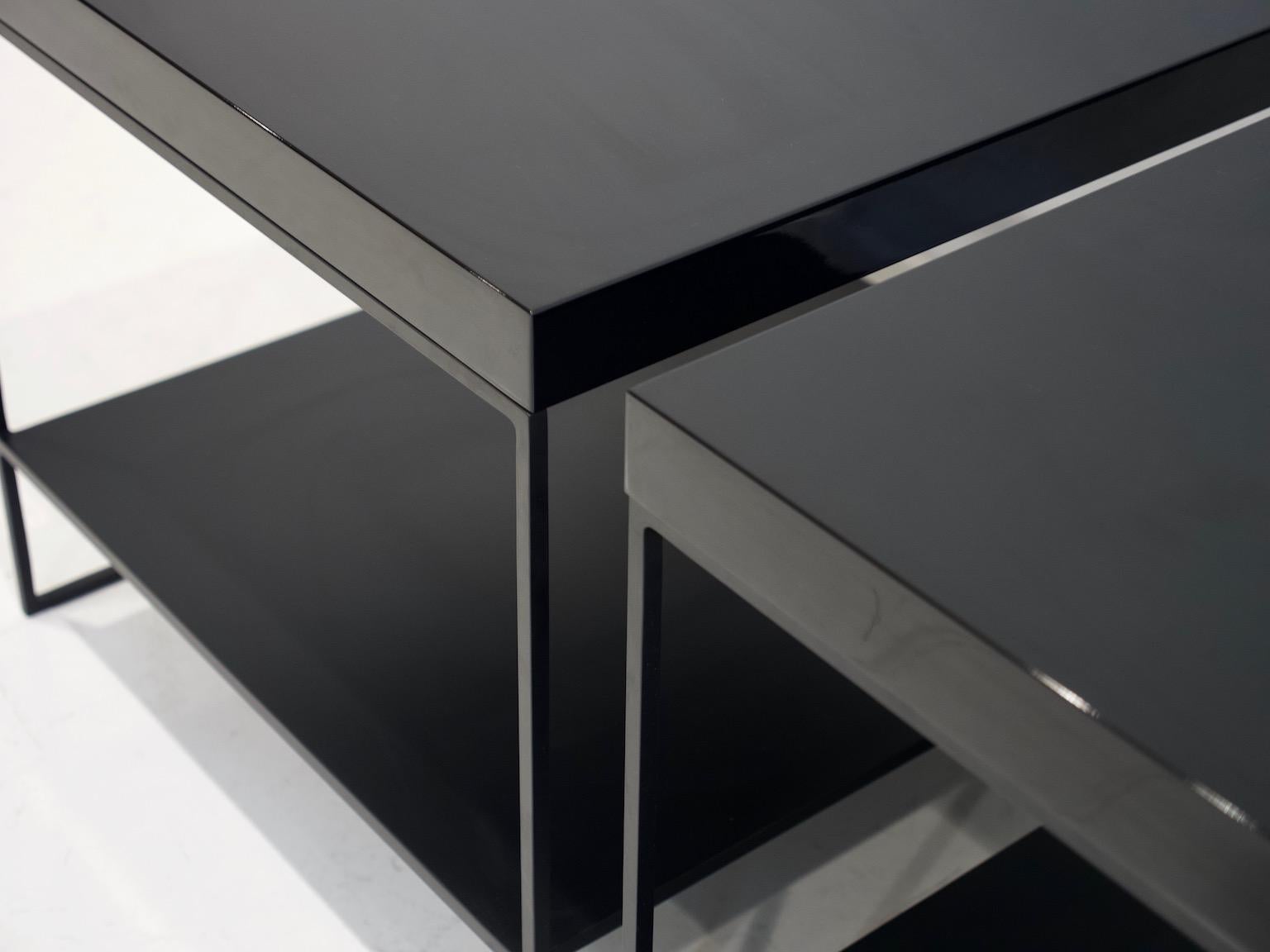 Contemporary Pair of Black Console Tables by Rodolfo Dordoni for Minotti