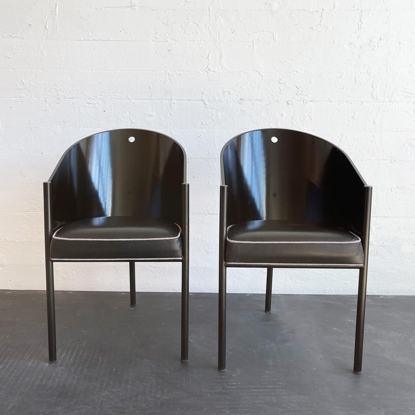 Post-Modern Pair of Black Costes Chairs by Philippe Starck