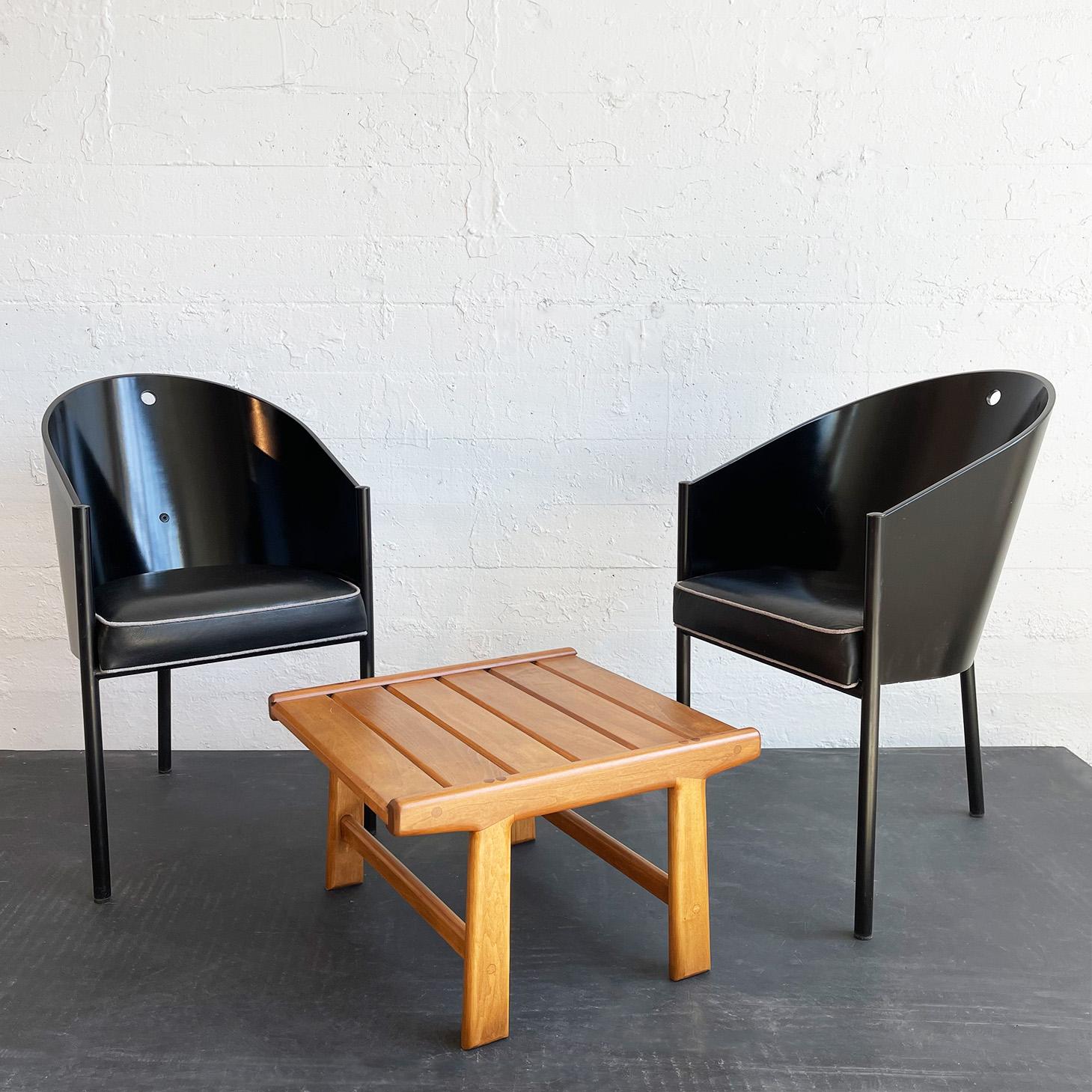 Lacquered Pair of Black Costes Chairs by Philippe Starck For Sale