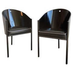 Paar schwarze Costes-Stühle von Philippe Starck
