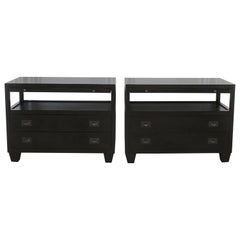 Pair of Black Custom Made Nightstands