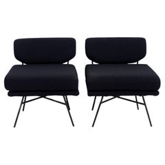 Pair of Black Elettra Lounge Chairs by Arflex