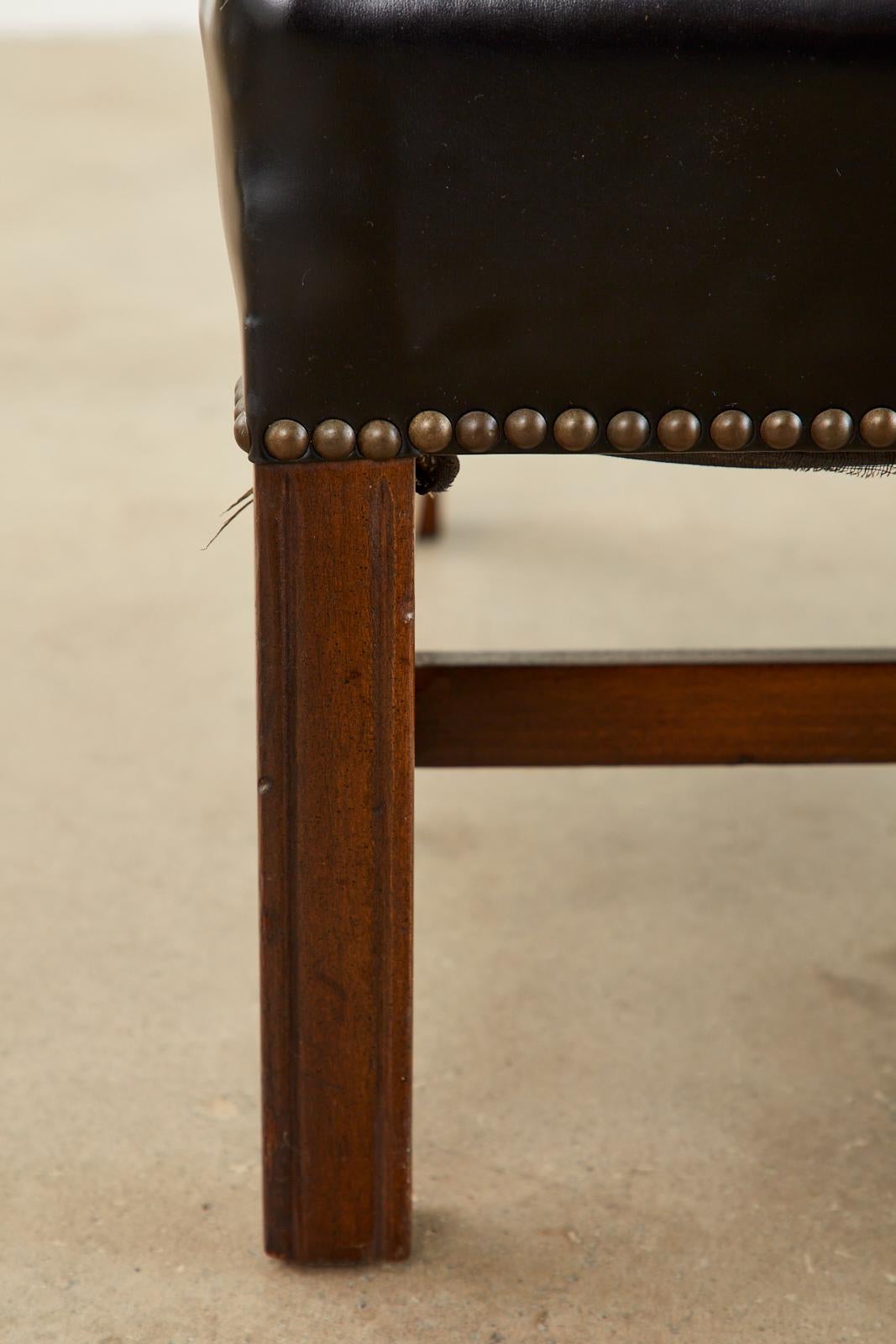 Pair of Black English Georgian Style Mahogany Wingbacks 6