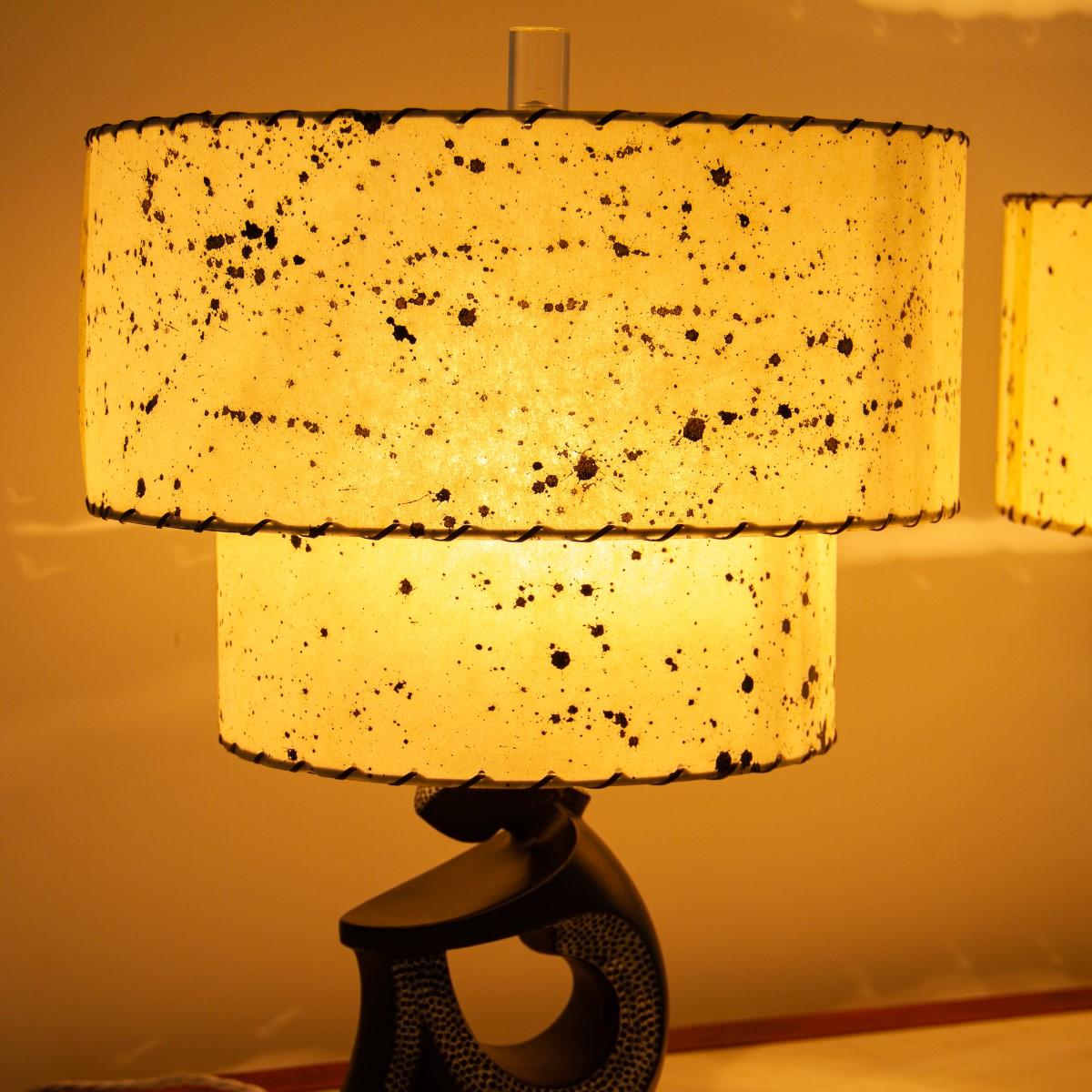 20th Century Pair of Black Figurative Table Lamps by F.A.I.P, 1950s