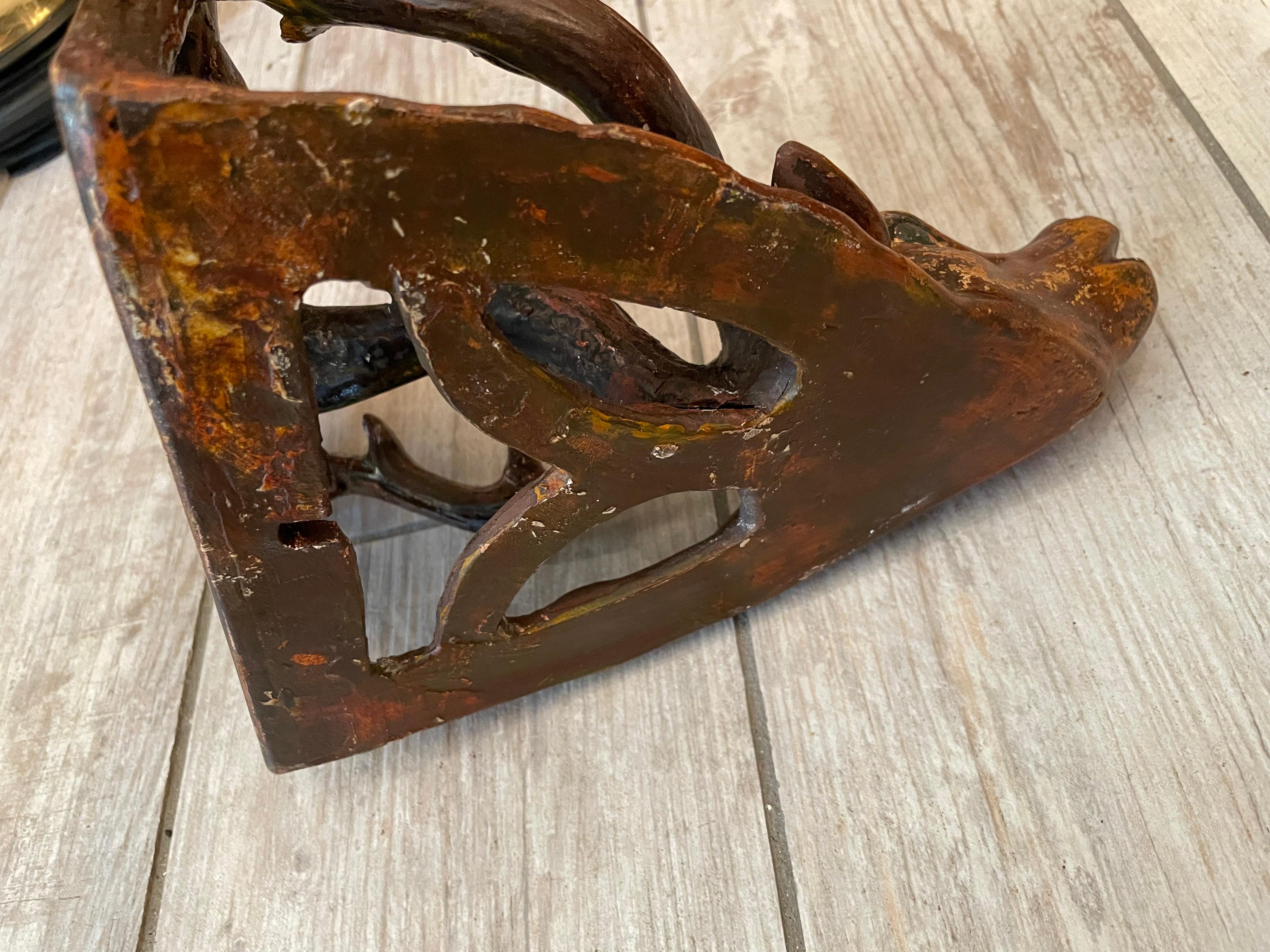 20th Century Pair of Black Forest Type Deer Head Wall Brackets For Sale