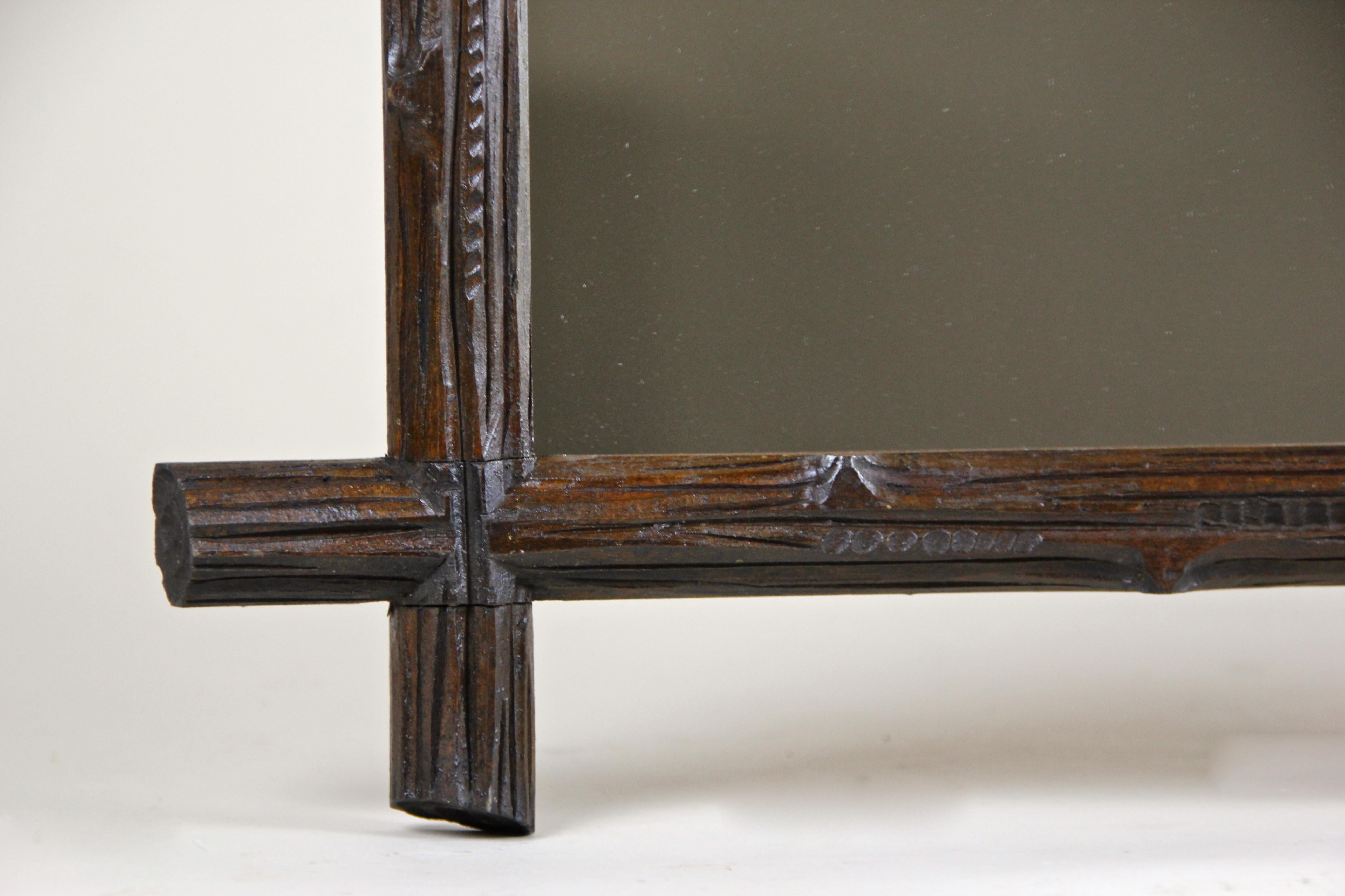 Pair of Black Forest Wall Mirrors Basswood Hand Carved, Austria, circa 1880 2