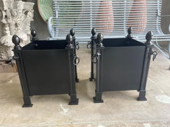 Pair of Black French Orangerie Planters