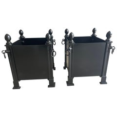 Pair of Black French Orangerie Planters