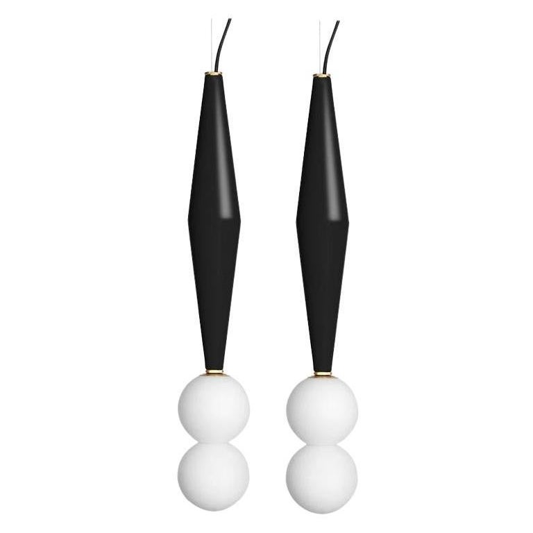 Pair of Black Gamma C Lamp by Mason Editions For Sale