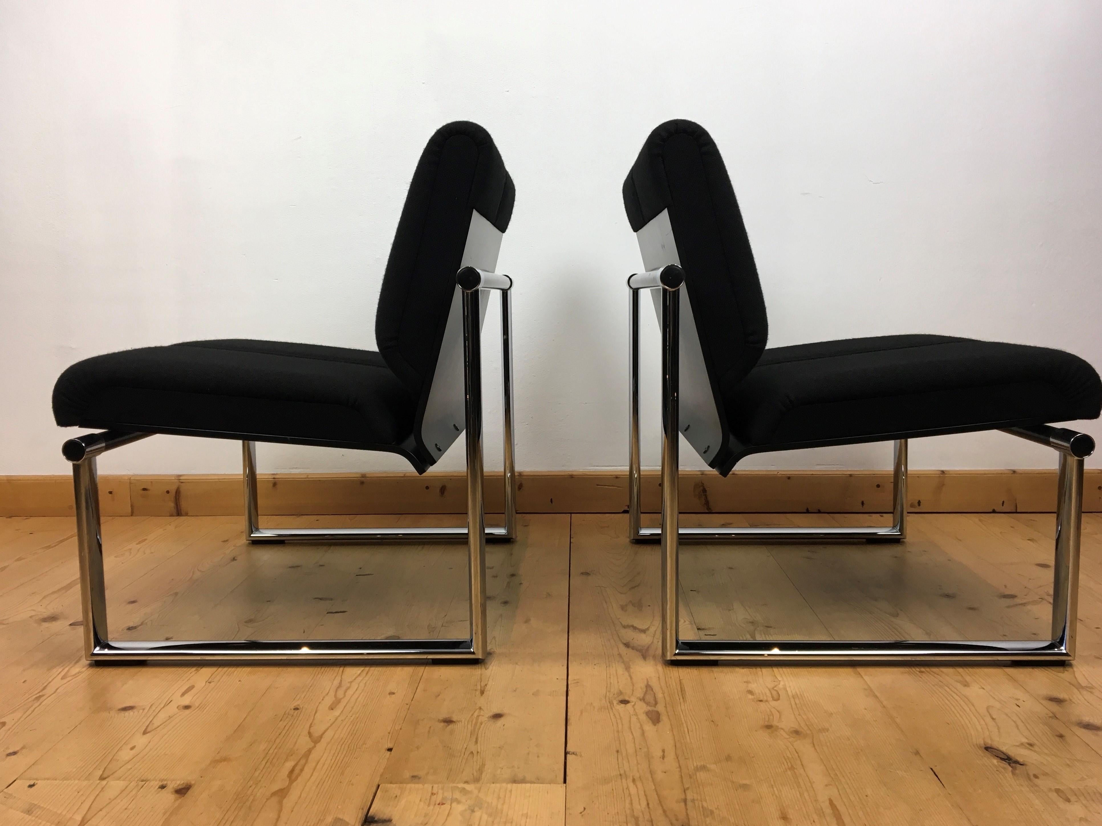 Pair of Black Giroflex Armchairs, Club Chairs by Albert Stohl, AG 1980s For Sale 6
