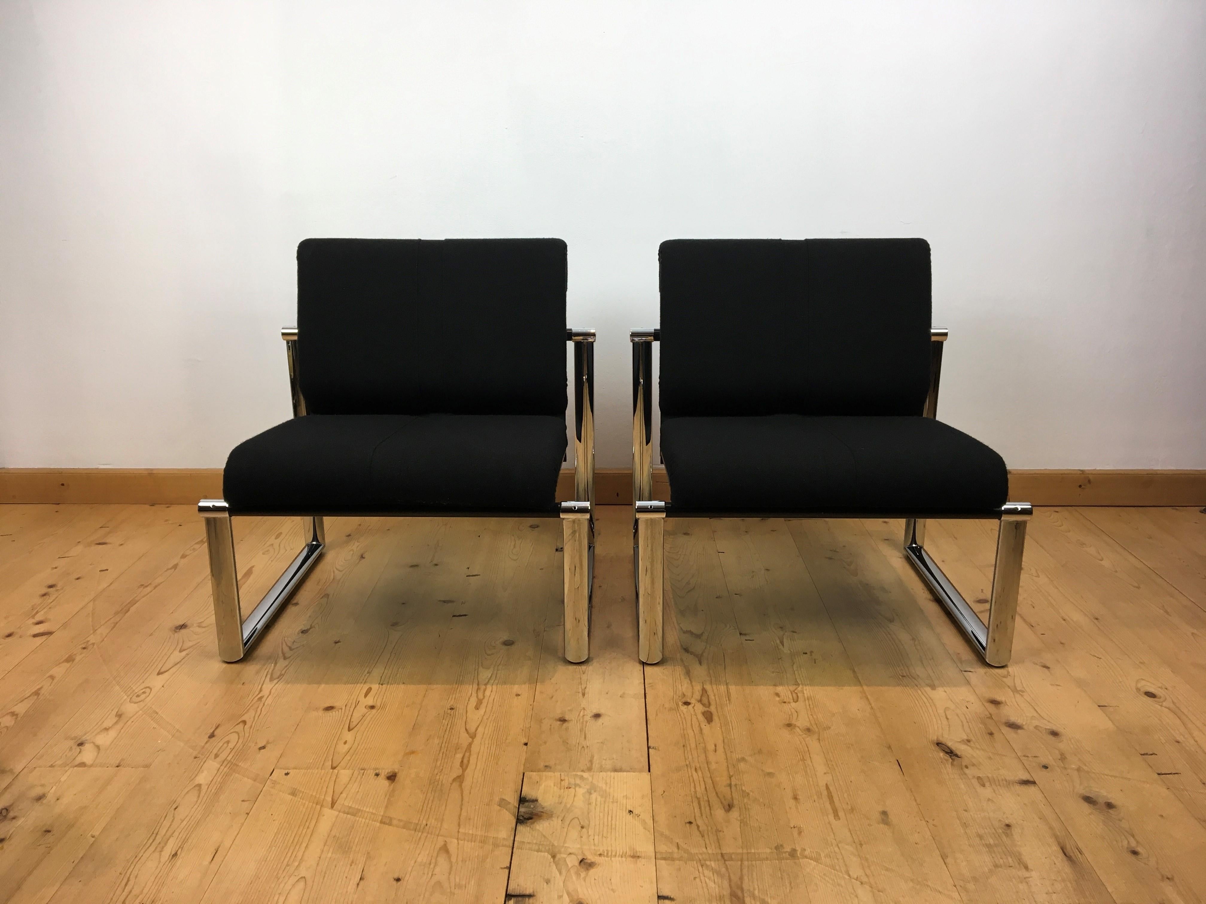 Pair of Black Giroflex Armchairs, Club Chairs by Albert Stohl, AG 1980s For Sale 10