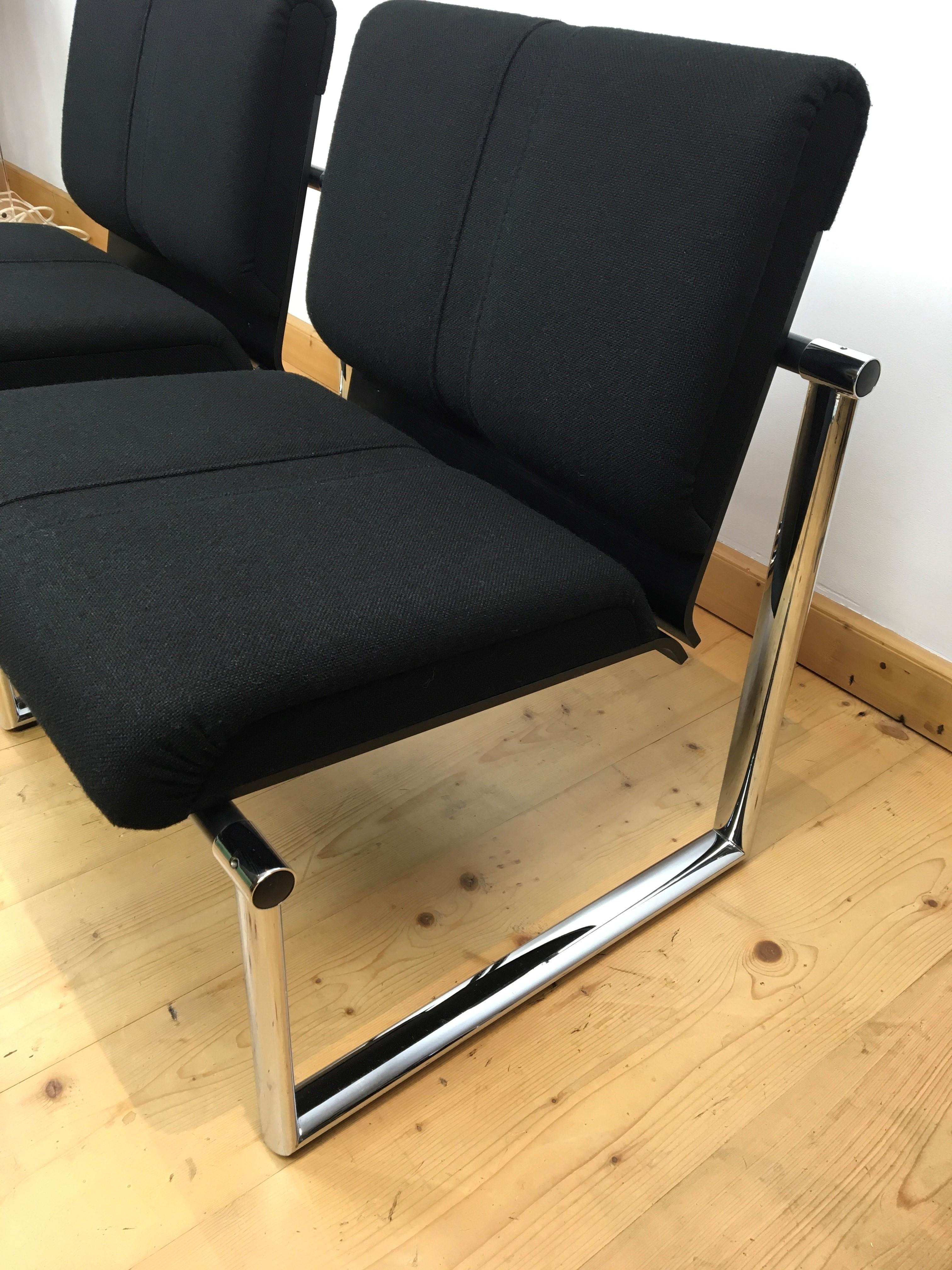Pair of Black Giroflex Armchairs, Club Chairs by Albert Stohl, AG 1980s In Good Condition For Sale In Antwerp, BE
