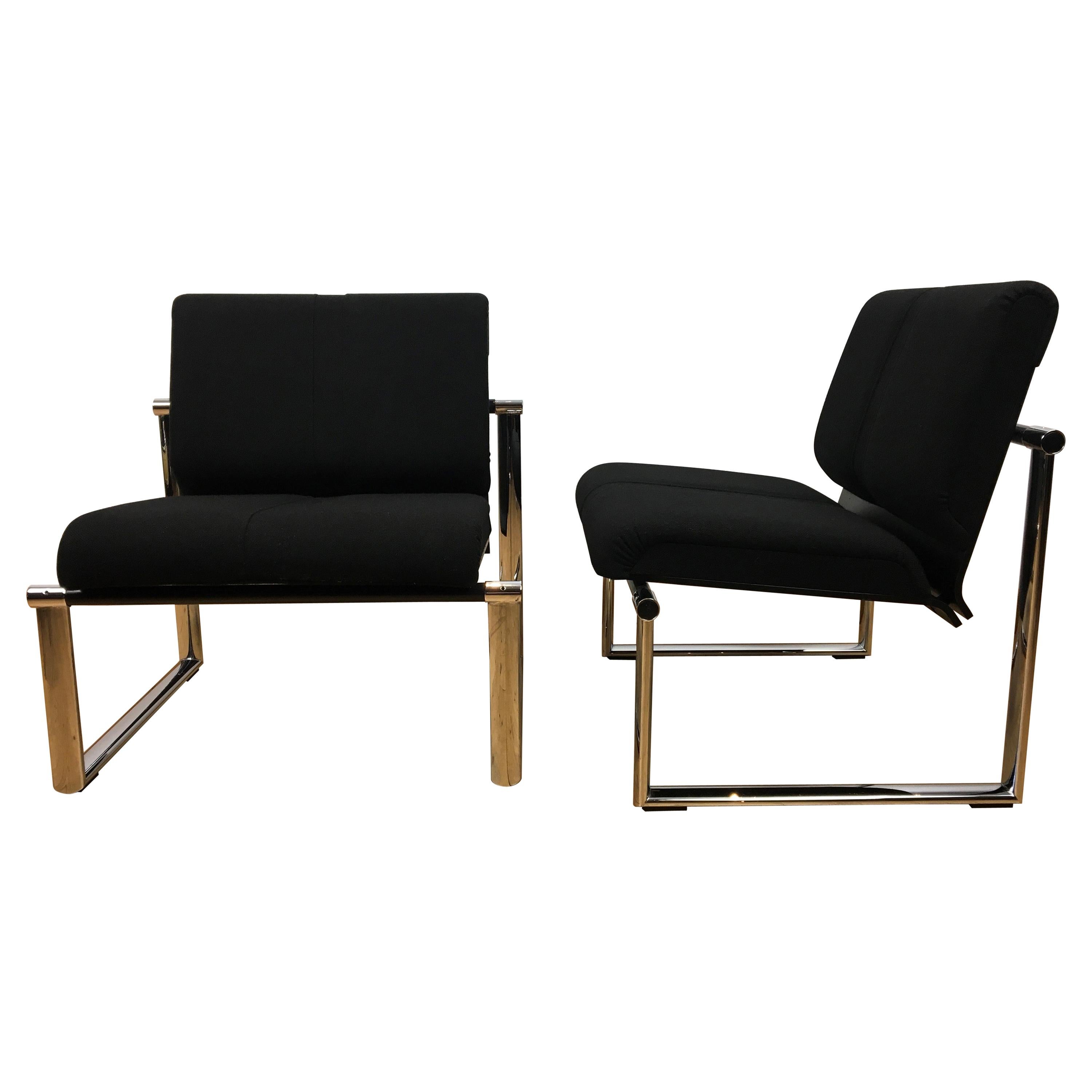 Pair of Black Giroflex Armchairs, Club Chairs by Albert Stohl, AG 1980s