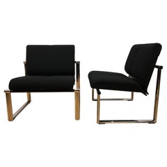 Vintage Pair of Black Giroflex Armchairs, Club Chairs by Albert Stohl, AG 1980s