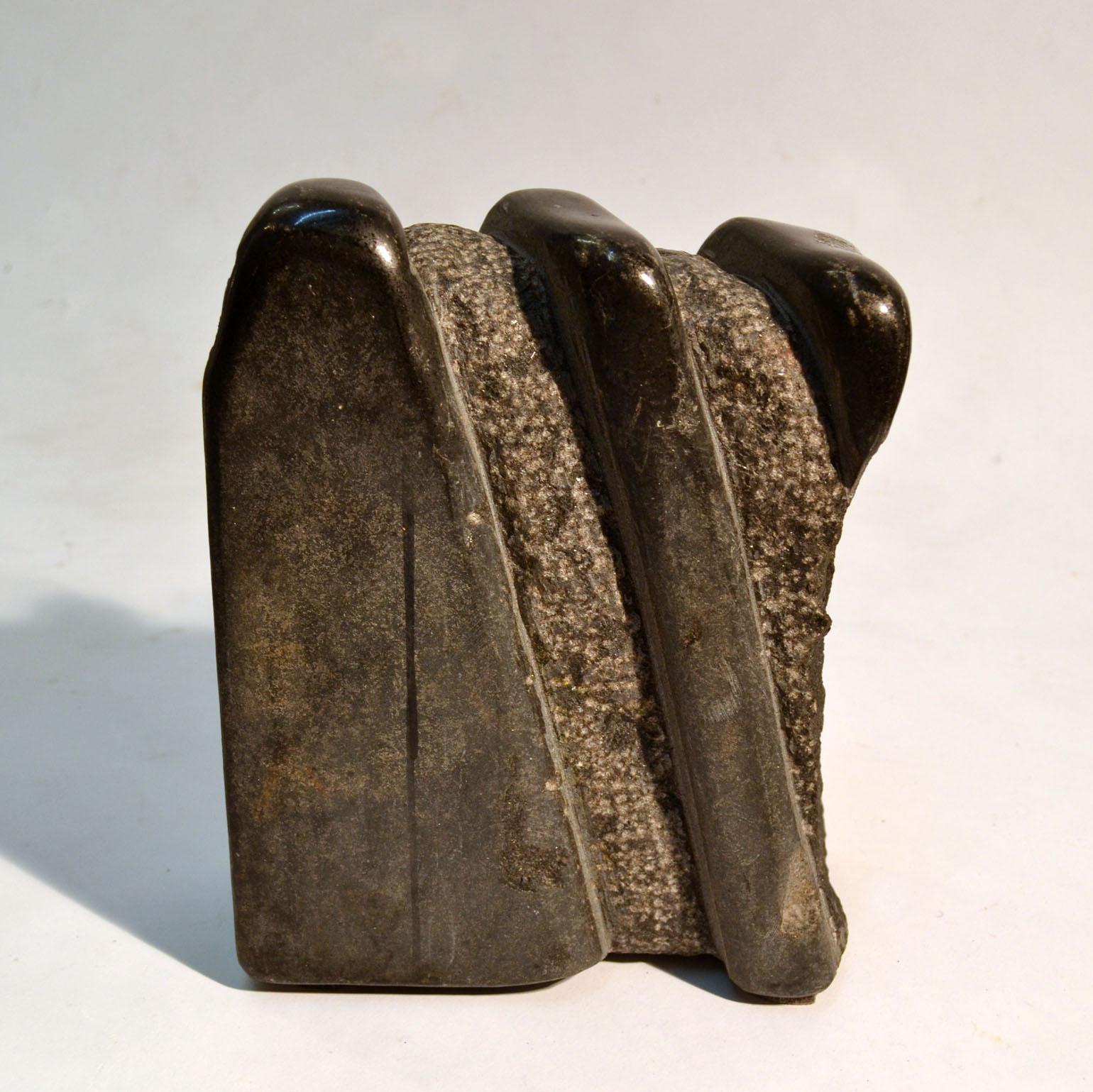 Pair of Black Granite Abstract Sculptures Dutch 1970's For Sale 5