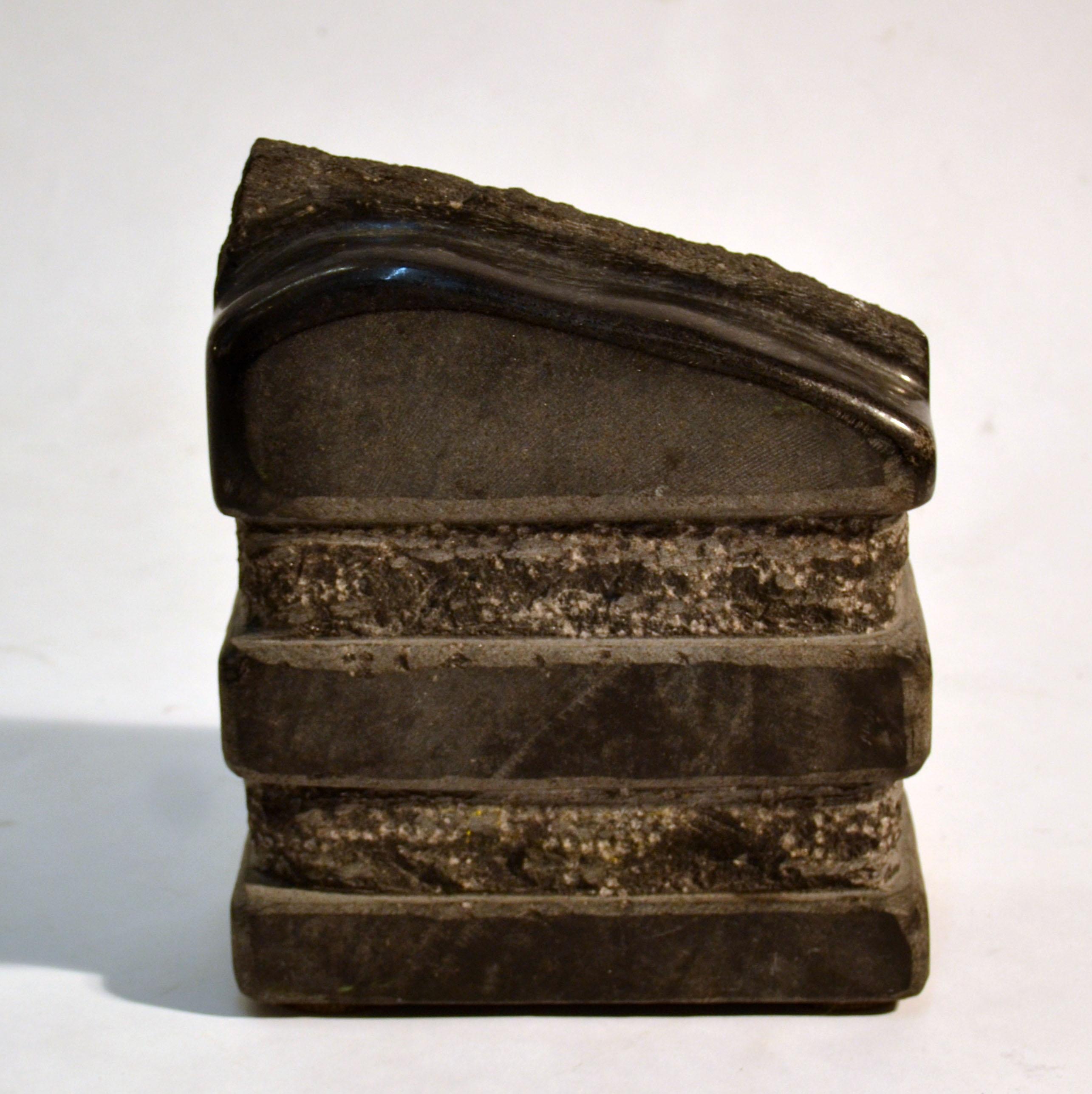 Pair of Black Granite Abstract Sculptures Dutch 1970's In Good Condition For Sale In London, GB