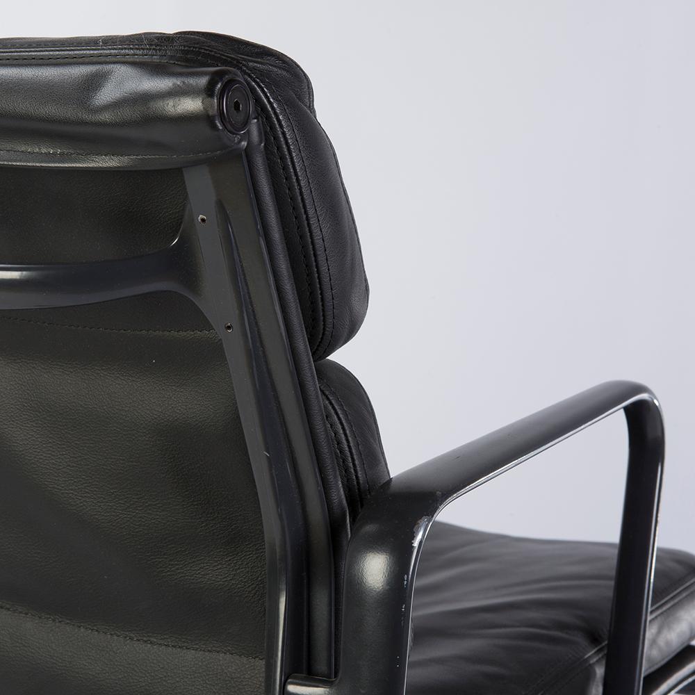 American Pair of Black Herman Miller Original Eames EA435 ‘Soft Pad’ Desk Aluminum Chair