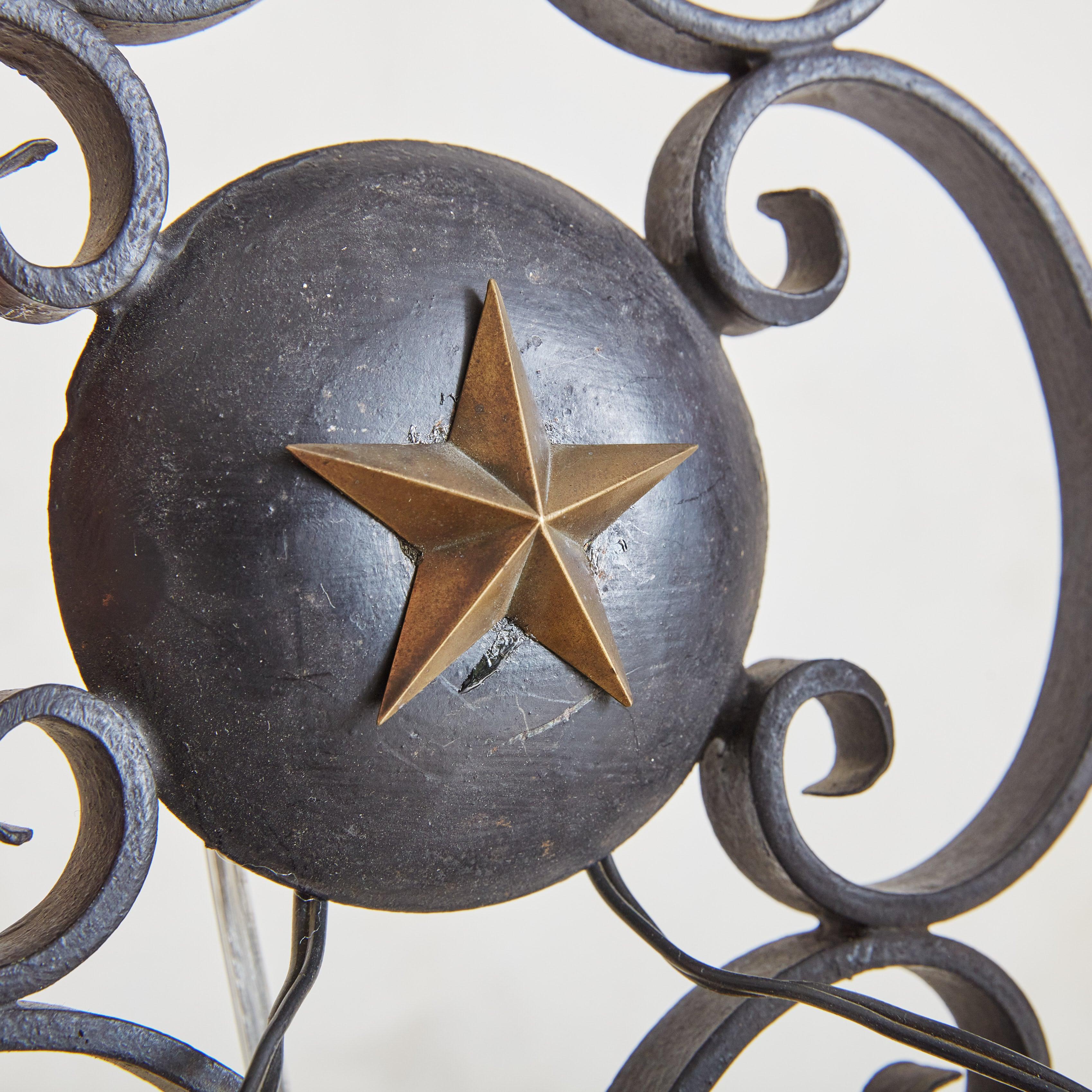 Black Iron + Glass Wall Sconce, France 1950s - 2 Available For Sale 4